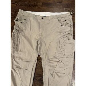 Vintage‎ Polo Ralph Lauren Y2K Cargo Army Military Distressed Pants 50Bx32